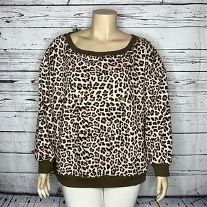 NWT INC International Concepts NWT Size 4X Cheetah Print Sweatshirt Top